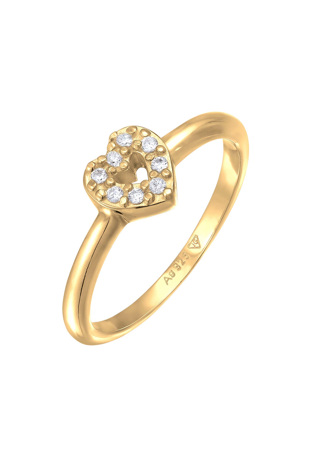 ELLI Ring mit Herz Zirkonia Steinen Verlobungsring 925 Silber Gold, Bild 1