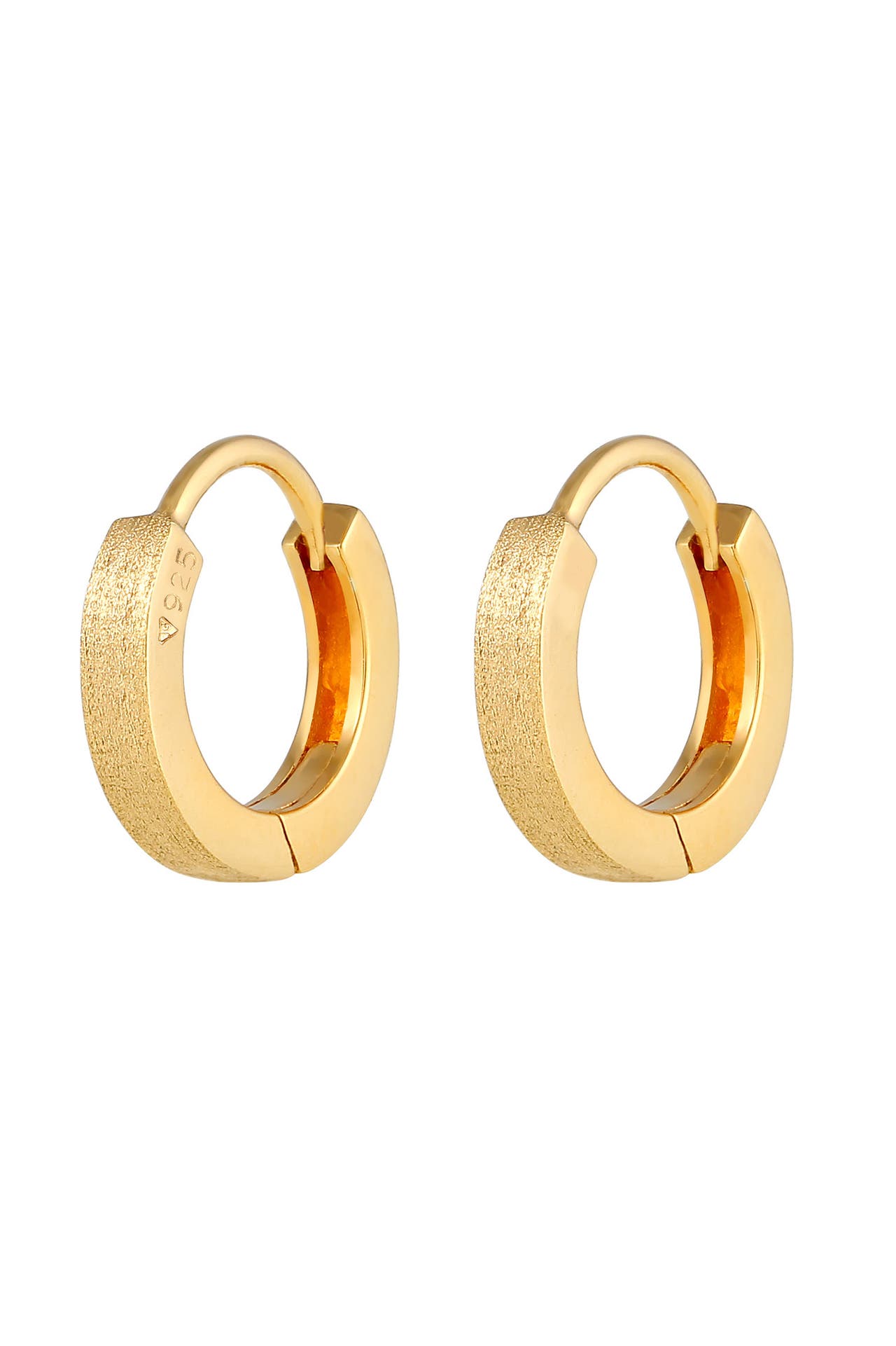 ELLI Ohrringe Creolen Klappverschluss Basic 925 Silber Gold, Bild 1