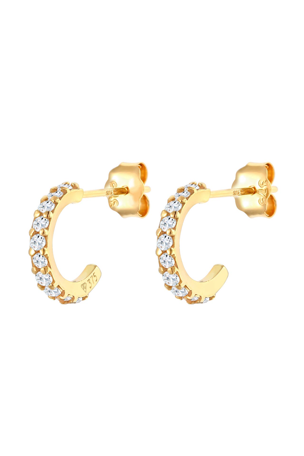 ELLI PREMIUM Ohrringe Creolen Halbcreole Topas 375 Gelbgold Gold, Bild 1