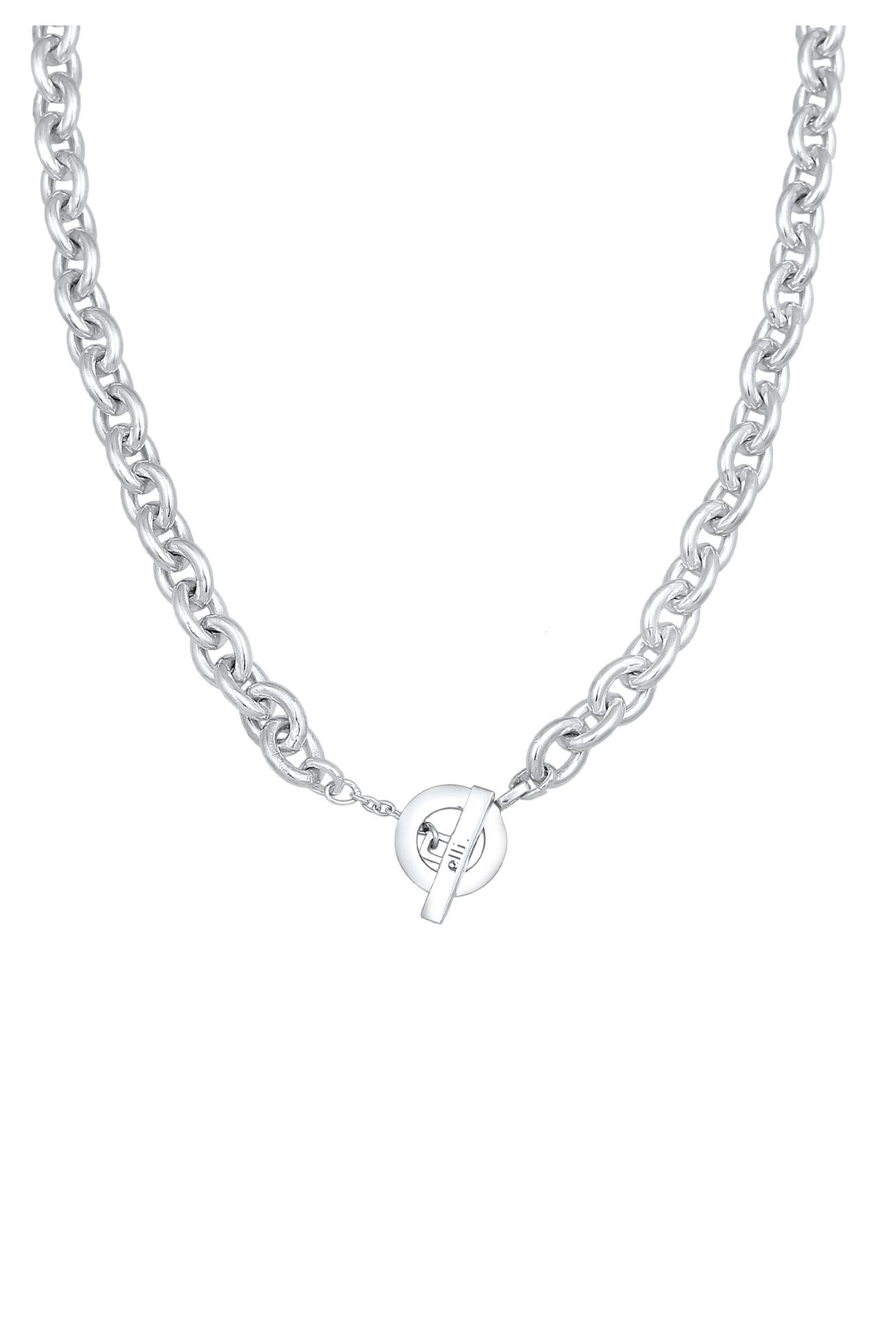 ELLI PREMIUM Kette Ankerkette Grob Glieder Unisex 925 Silber rhodiniert Silber, Bild 1