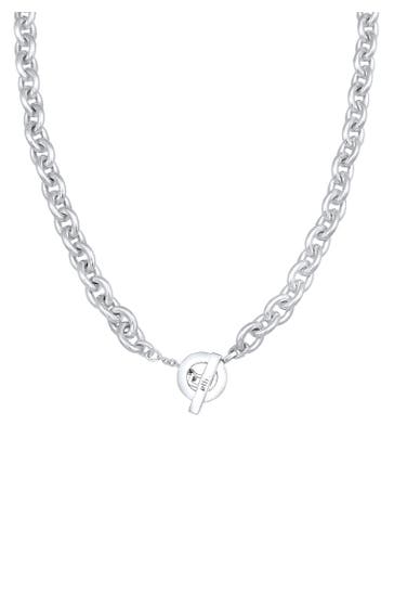 ELLI PREMIUM Kette Ankerkette Grob Glieder Unisex 925 Silber rhodiniert Silber