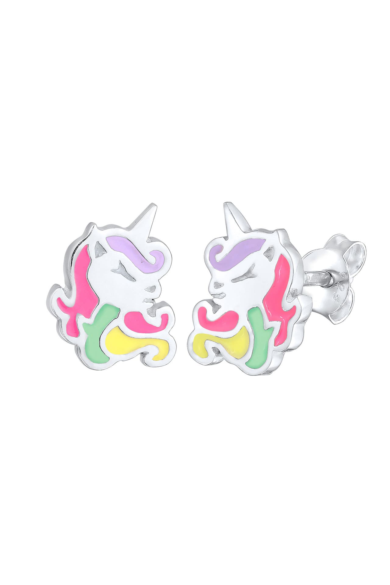 ELLI Ohrringe Kinder Einhorn Emaille 925 Silber, Bild 1