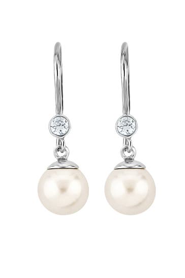 NENALINA Ohrringe Zirkonia Synthetische Perle 925 Silber Silber