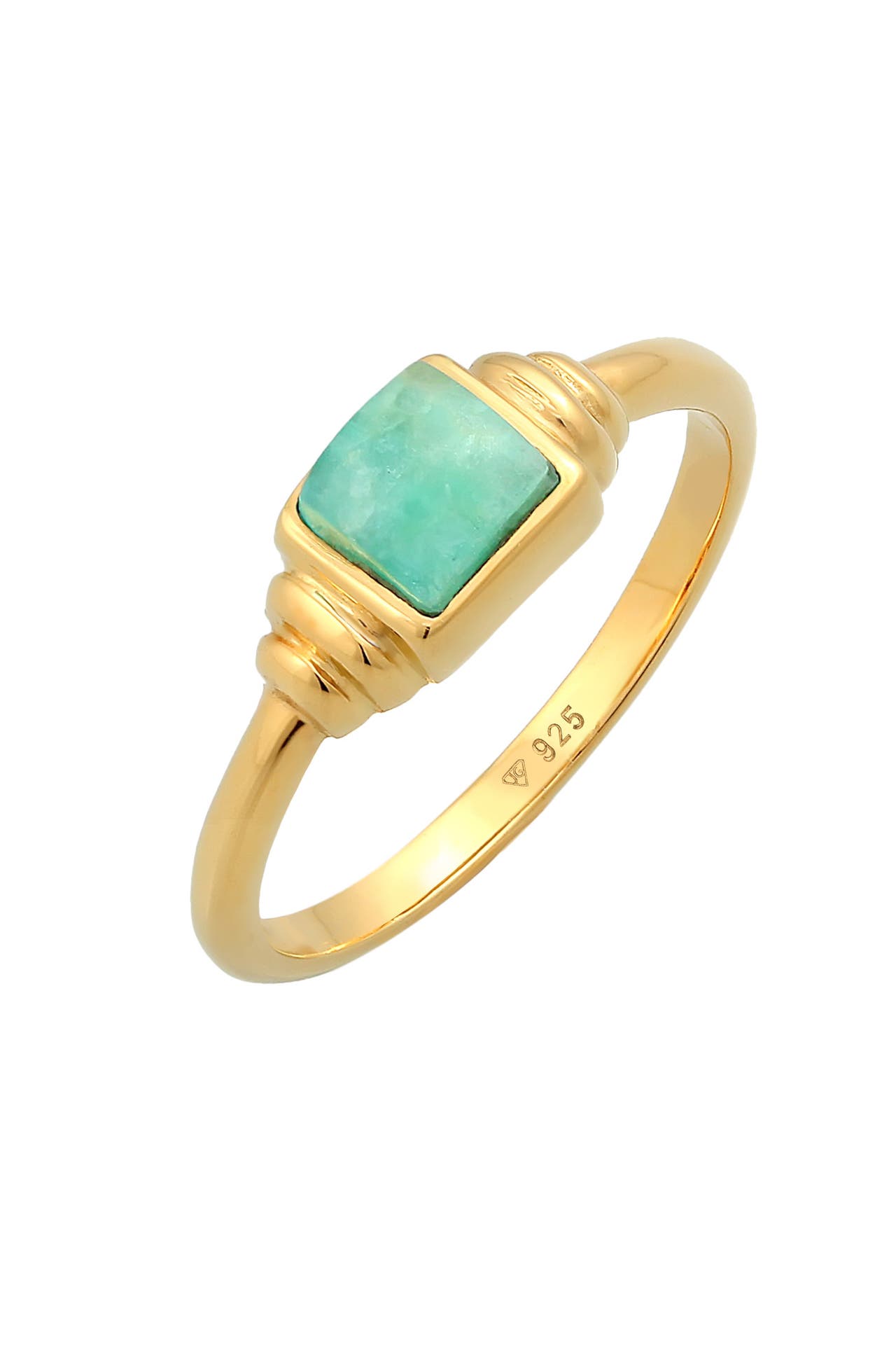 ELLI PREMIUM Ring Amazonit Edelstein 925 Silber Gold, Bild 1