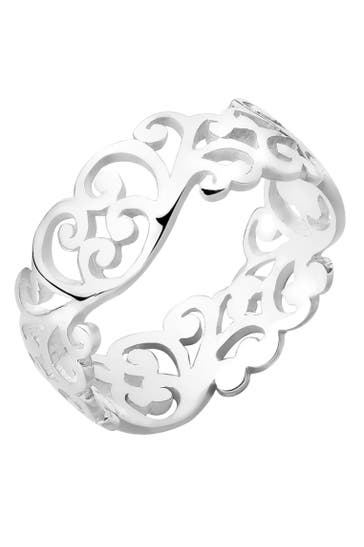 ELLI Ring Ornament Cut Out Blätter 925 Silber Silber