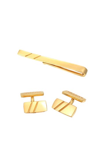 KUZZOI Krawatten & Fliegen Manschettenknöpfe Kravattennadel 925 Silber Gold