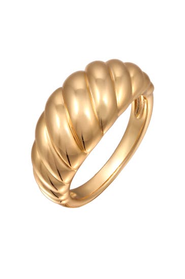 ELLI Ring Ring Organic Stil Rhodium-Finish Gold Messing Gold