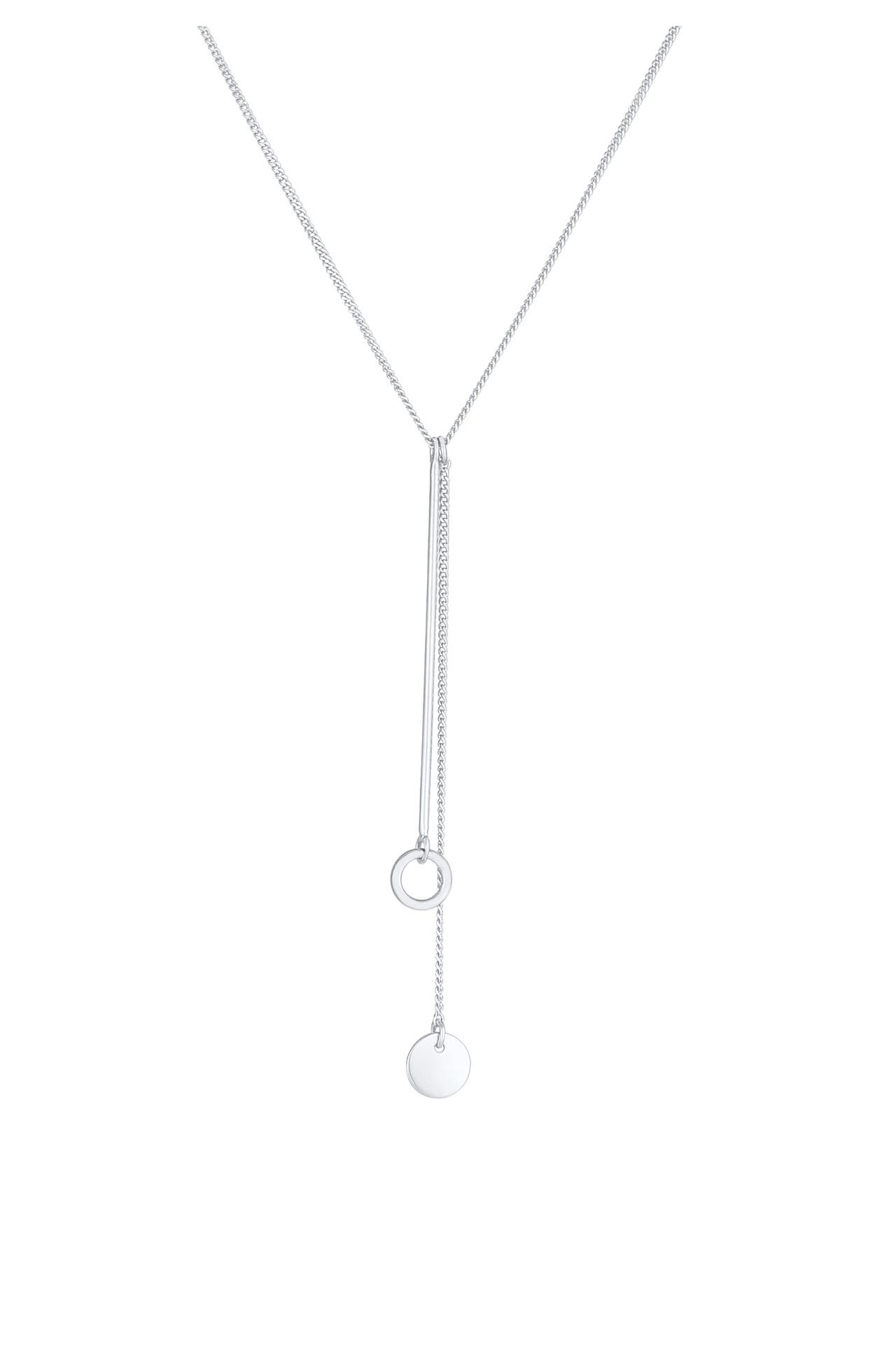 ELLI Kette Y-Kette Kreis Plättchen Geo 925 Silber Silber, Bild 1