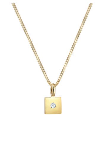 ELLI DIAMONDS Kette Quadrat Diamant (0.015 ct) 585 Gelbgold Gold