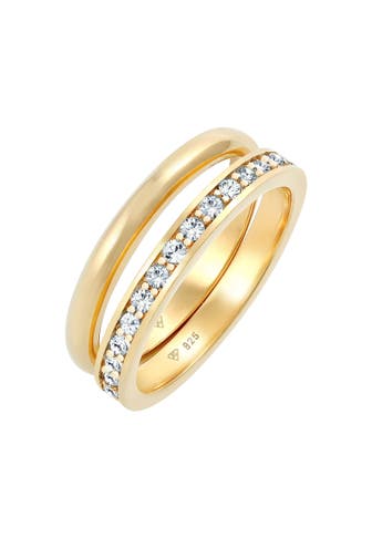 ELLI Ring Set mit Kristallen von Swarovski®925 Sterling Silber Gold