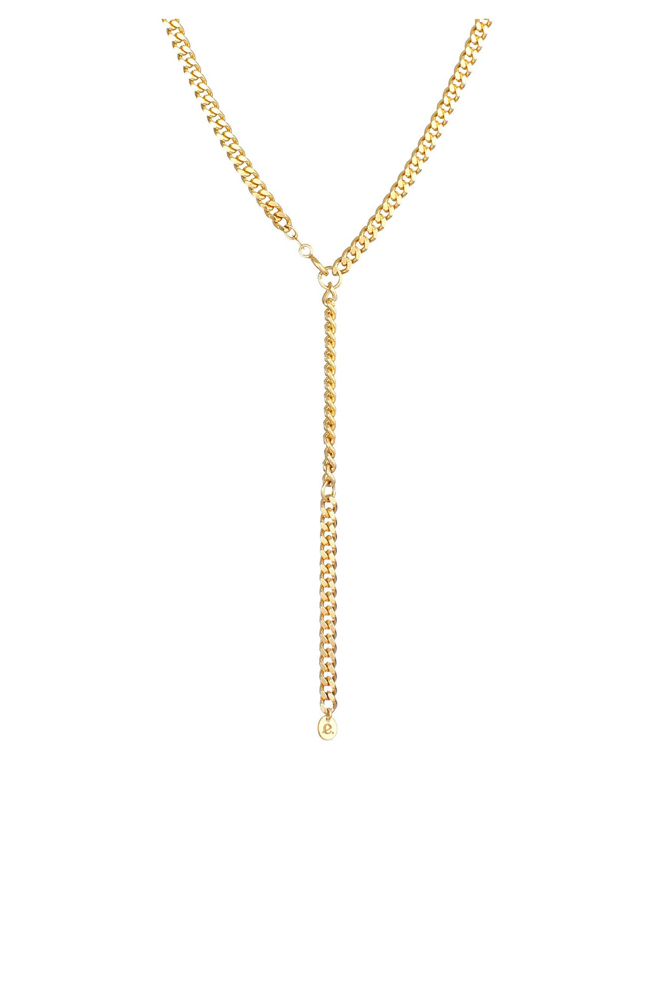 ELLI PREMIUM Kette Panzer Y-Kette Verstellbar Basic 925 Silber Gold, Bild 1