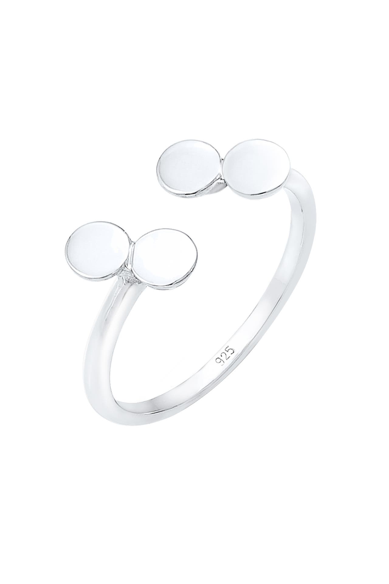 ELLI Ring Kreis PLättchen Look Offen Verstellbar 925 Sterling Silber Silber, Bild 1