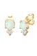 Ohrringe Opal Rund und Zirkonia 925 Silber Gold