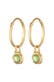 Ohrringe Creolen Peridot Anhänger Grün 925 Silber Gold