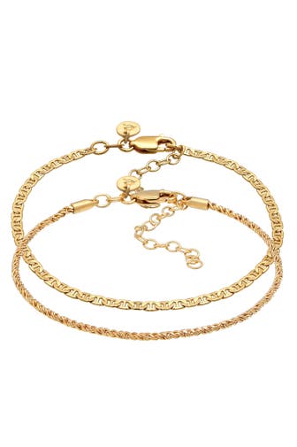 ELLI PREMIUM Armband Stäbchenpanzer Kordel Basic 2er Set 925 Silber Gold