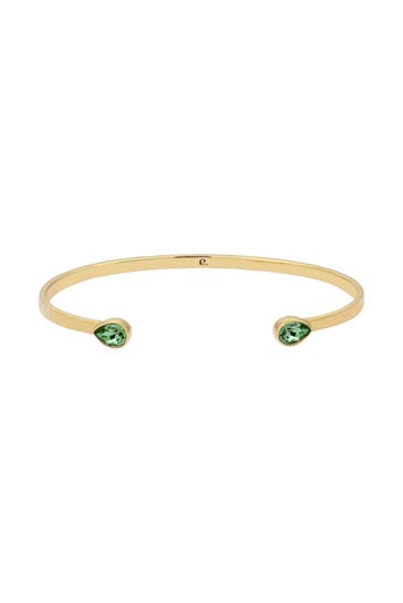 ELLI PREMIUM Armband Amreif Hellgrün 925 Sterling Silber, mit Kristallen von Swarovski® Gold