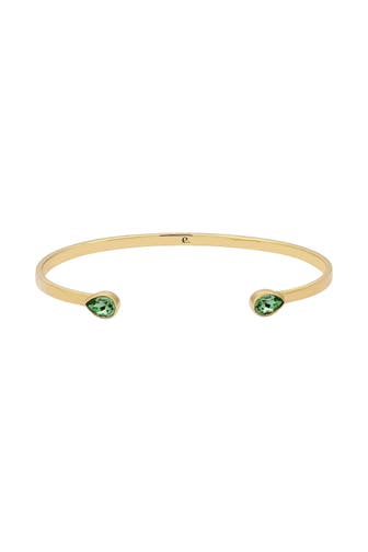 ELLI PREMIUM Armband Amreif Hellgrün 925 Sterling Silber, mit Kristallen von Swarovski® Gold