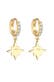 Ohrringe Creole Kristalle Astro Star 925 Silber Gold