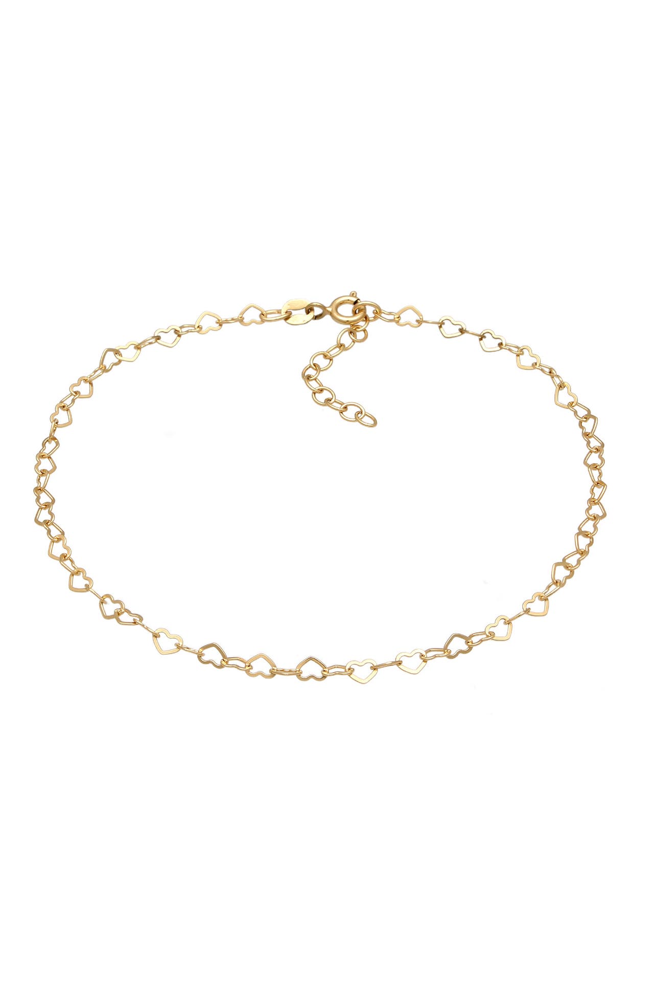 ELLI Fusskettchen Herz Romantik 925 Sterling Silber Gold, Bild 1