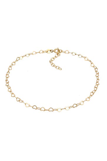 ELLI Fusskettchen Herz Romantik 925 Sterling Silber Gold