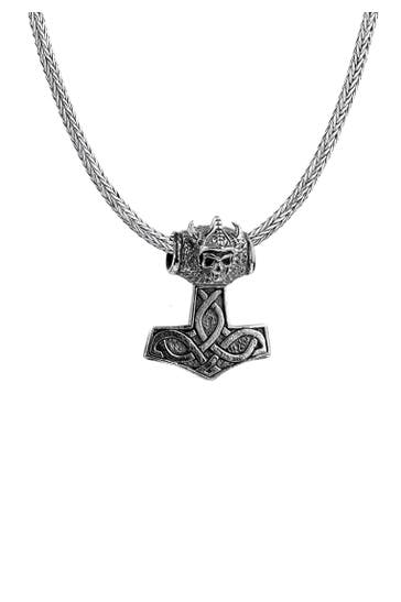 KUZZOI Kette Herren Thor´s Hammer Keltischer Knoten 925 Silber Silber