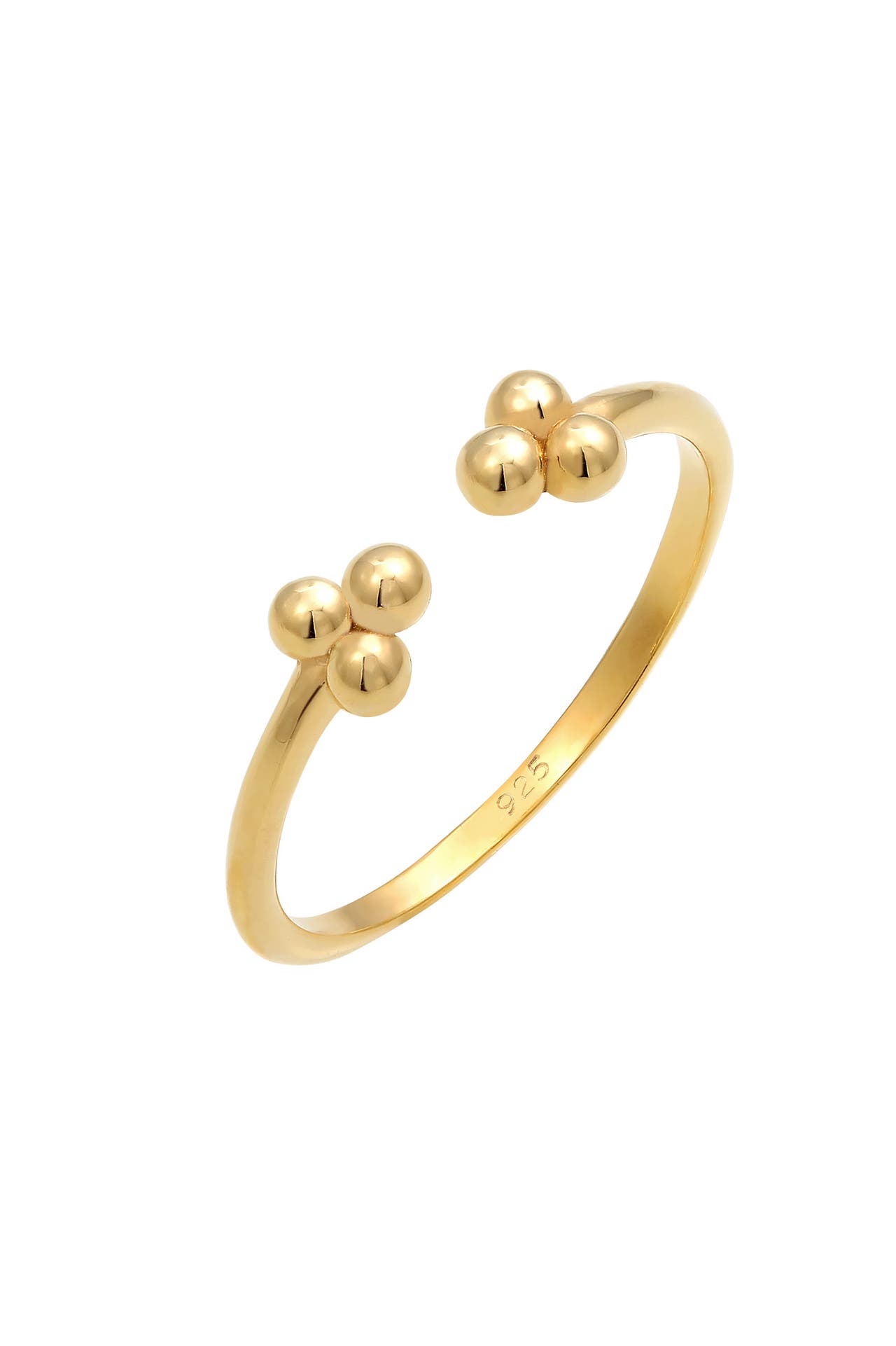 ELLI Ring Ring Kugel Design 925 Sterling Silber Verstellbar Gold, Bild 1