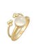 Ring Mondstein Rund Kugel 2er Set 925 Silber Gold