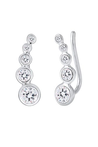 ELLI Ohrringe Ohrklemme Earclimber, mit Kristallen von Swarovski® Silber