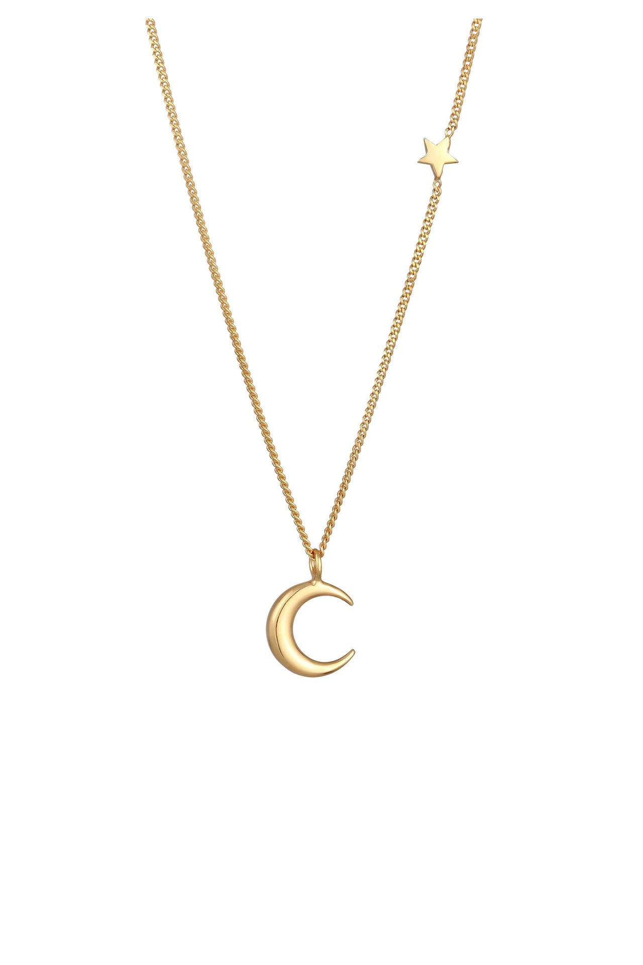 ELLI Kette Halbmond Stern Astro 925 Sillber Gold, Bild 1