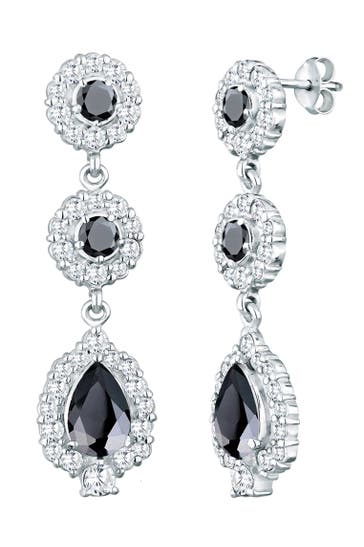 ELLI PREMIUM Ohrringe Elli PREMIUM Ohrringe Tropfen Ohrhänger Zirkonia 925 Silber Schwarz