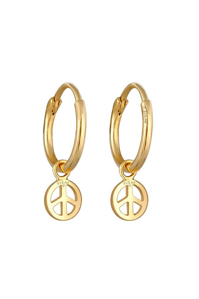 Ohrringe Creolen Peace Boho Symbol 925 Silber Gold - ELLI » günstig online  kaufen | Outletcity