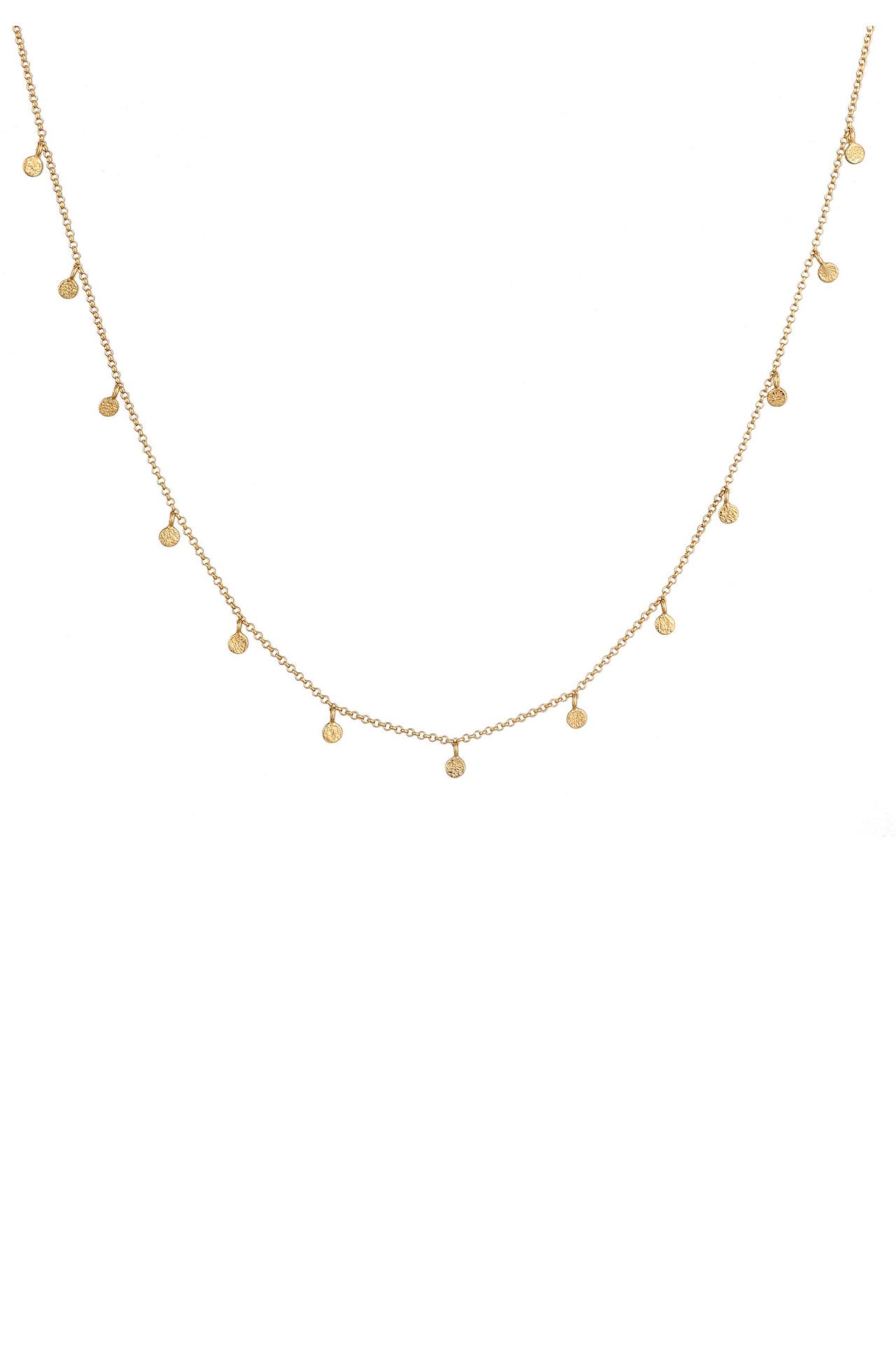 ELLI Kette Plättchen Coin Rund Matt Struktur 925 Silber Gold, Bild 1