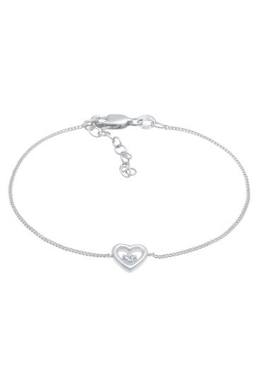 ELLI DIAMONDS Armband Herz Liebe Romantik Diamant (0.03 ct) 925 Silber Silber