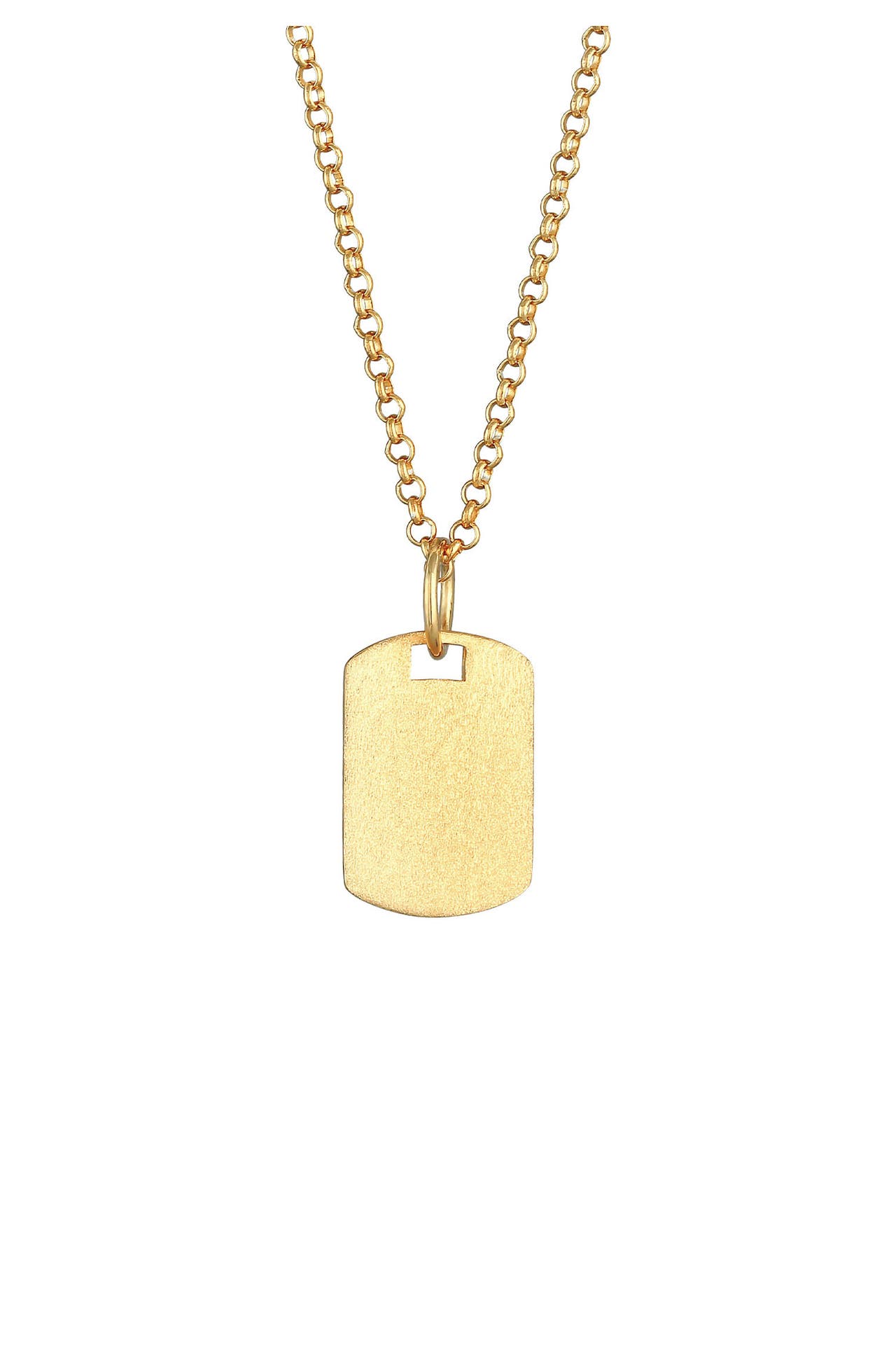 KUZZOI Kette Herren Dog Tag Military Platte Brushed 925 Silber Gold, Bild 1