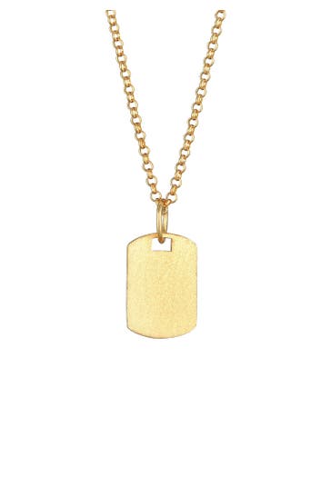 KUZZOI Kette Herren Dog Tag Military Platte Brushed 925 Silber Gold
