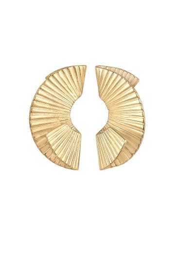 ELLI PREMIUM Ohrringe Hänger Fächer Form Trend 925 Silber Gold