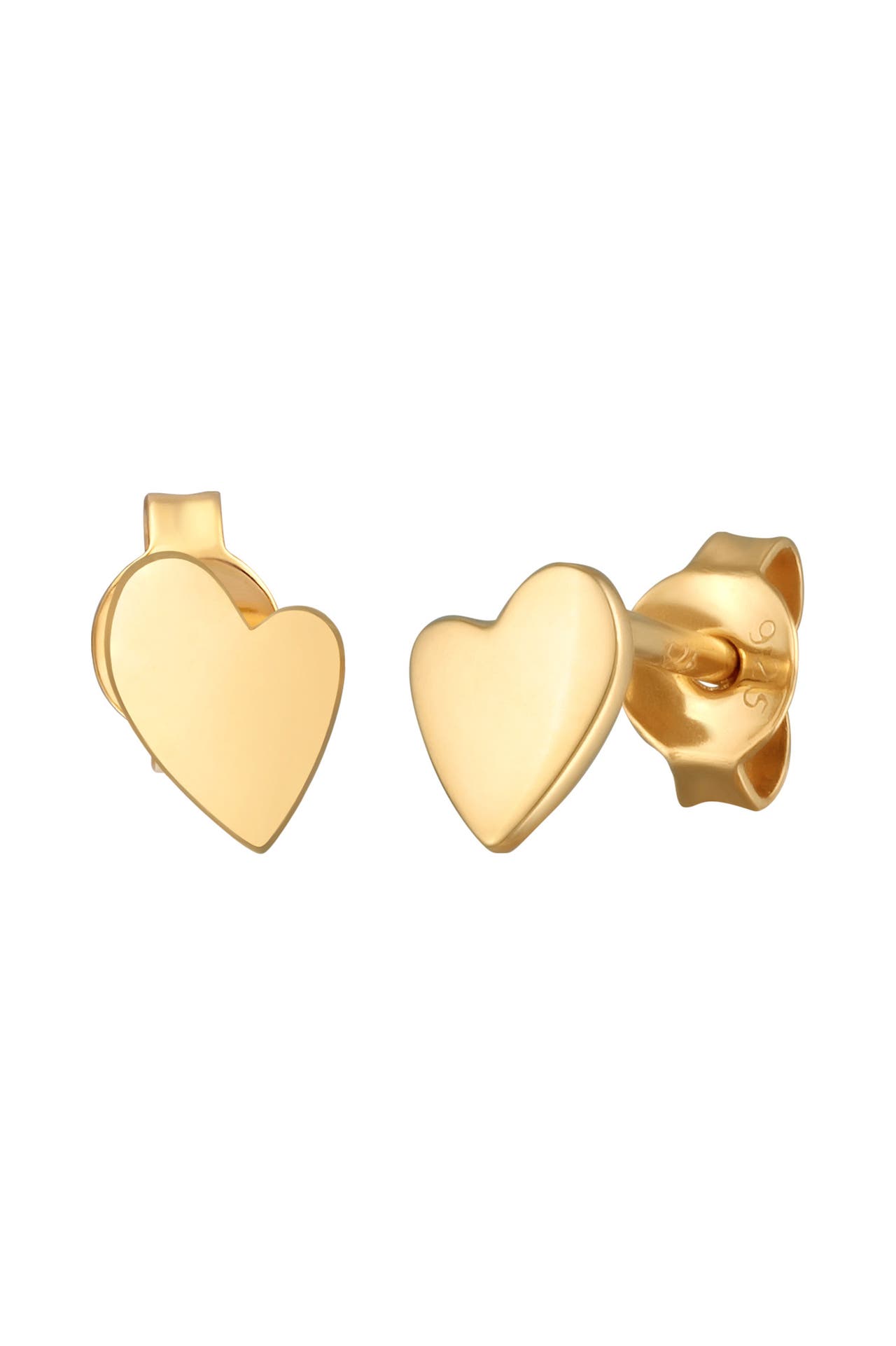ELLI Ohrringe Herz Ohrstecker Verspielt Modisch 925 Silber vergoldet Gold, Bild 1