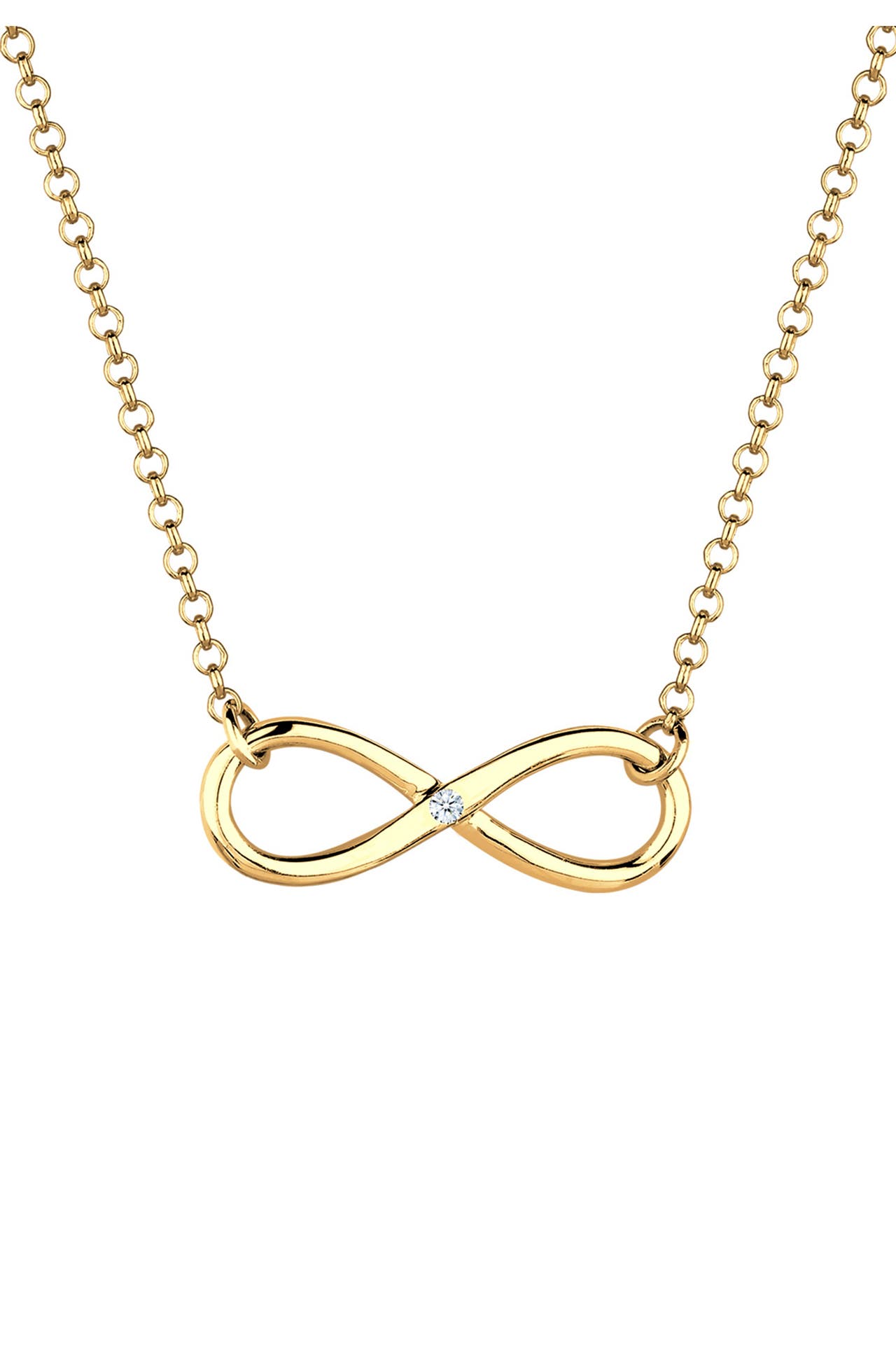 ELLI DIAMONDS Kette Infinity Pure Diamant (0.03 ct.) 925 Silber Gold, Bild 1