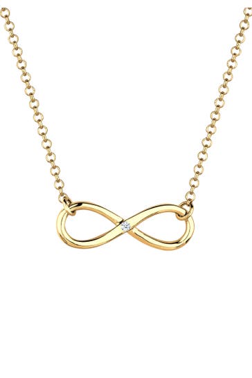 ELLI DIAMONDS Kette Infinity Pure Diamant (0.03 ct.) 925 Silber Gold