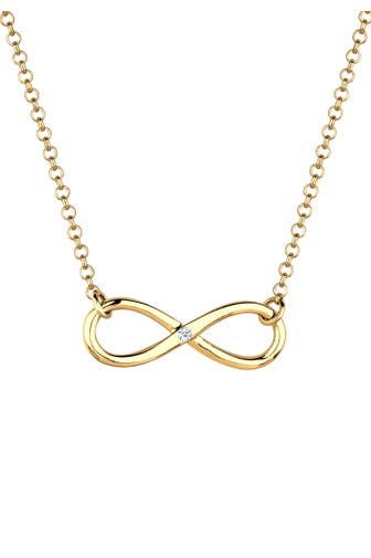 ELLI DIAMONDS Kette Infinity Pure Diamant (0.03 ct.) 925 Silber Gold