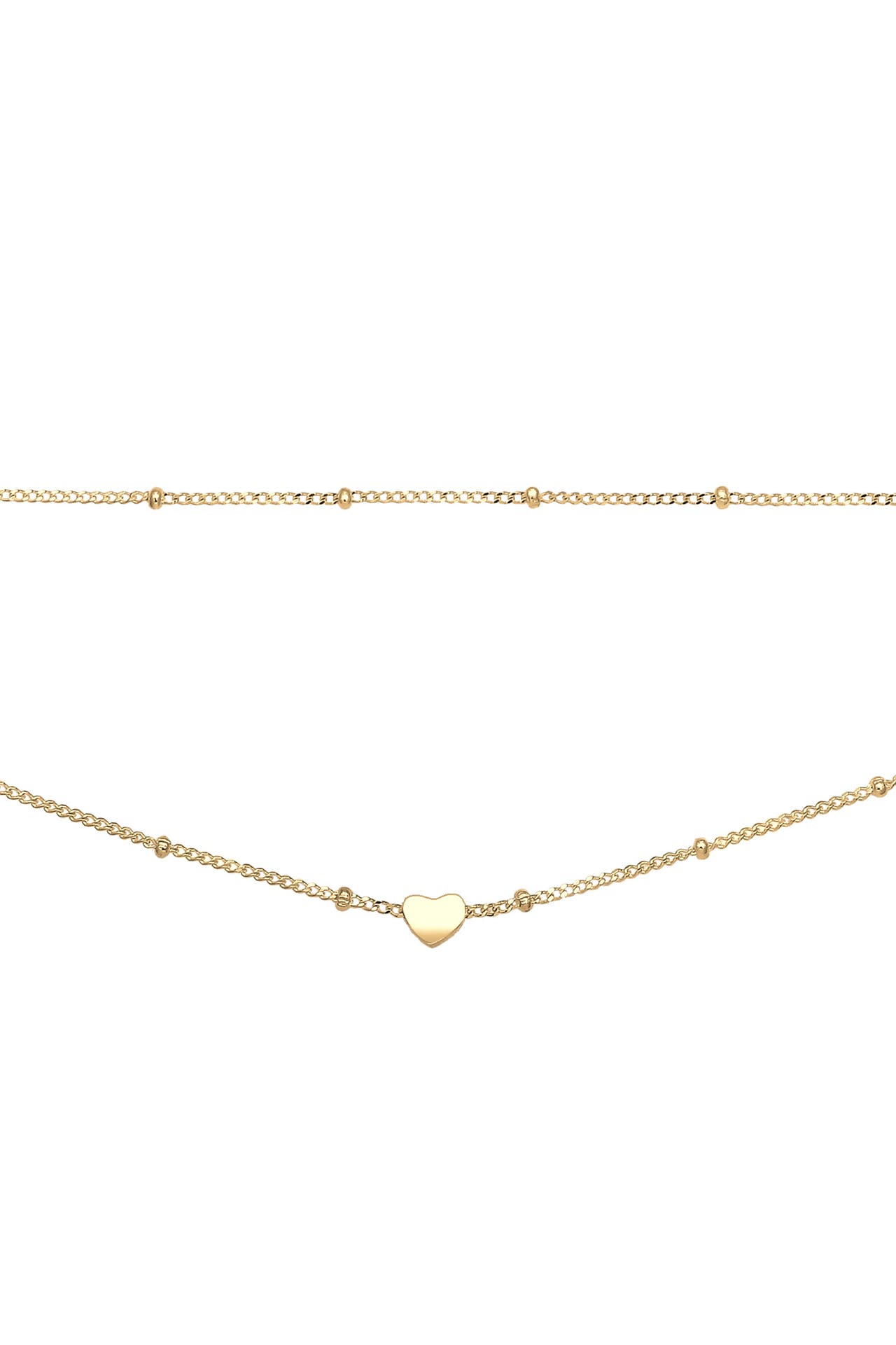 ELLI Kette Choker Layer Kugelkette Herz 925 Silber Gold, Bild 1