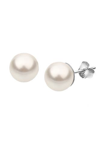 NENALINA Ohrringe Basic Synthetische Perle 925 Silber Weiß