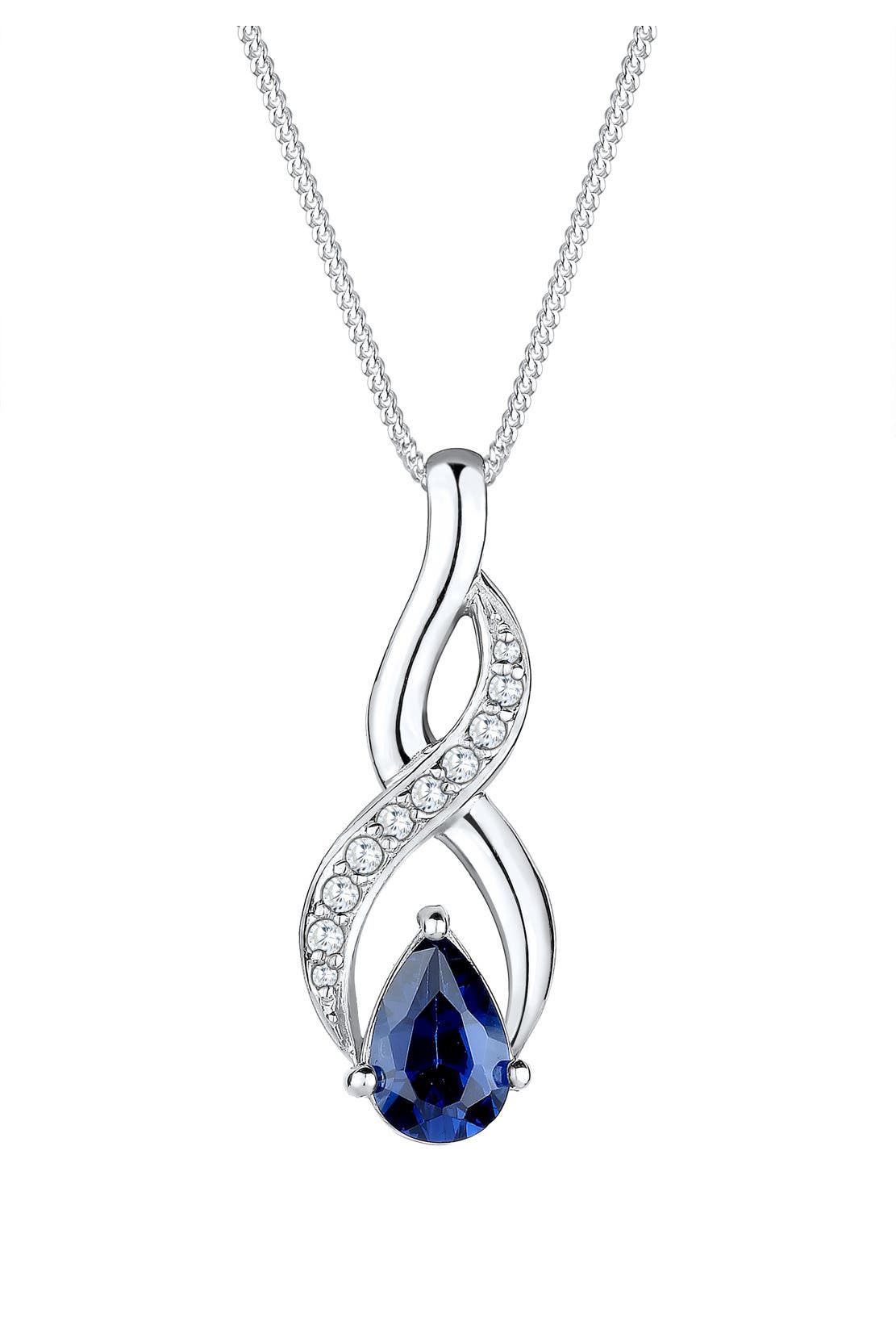 ELLI Kette Infinity Zirkonia Synthetischer Saphir Blau 925 Sterling Silber Blau, Bild 1