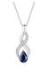 Kette Infinity Zirkonia Synthetischer Saphir Blau 925 Sterling Silber Blau