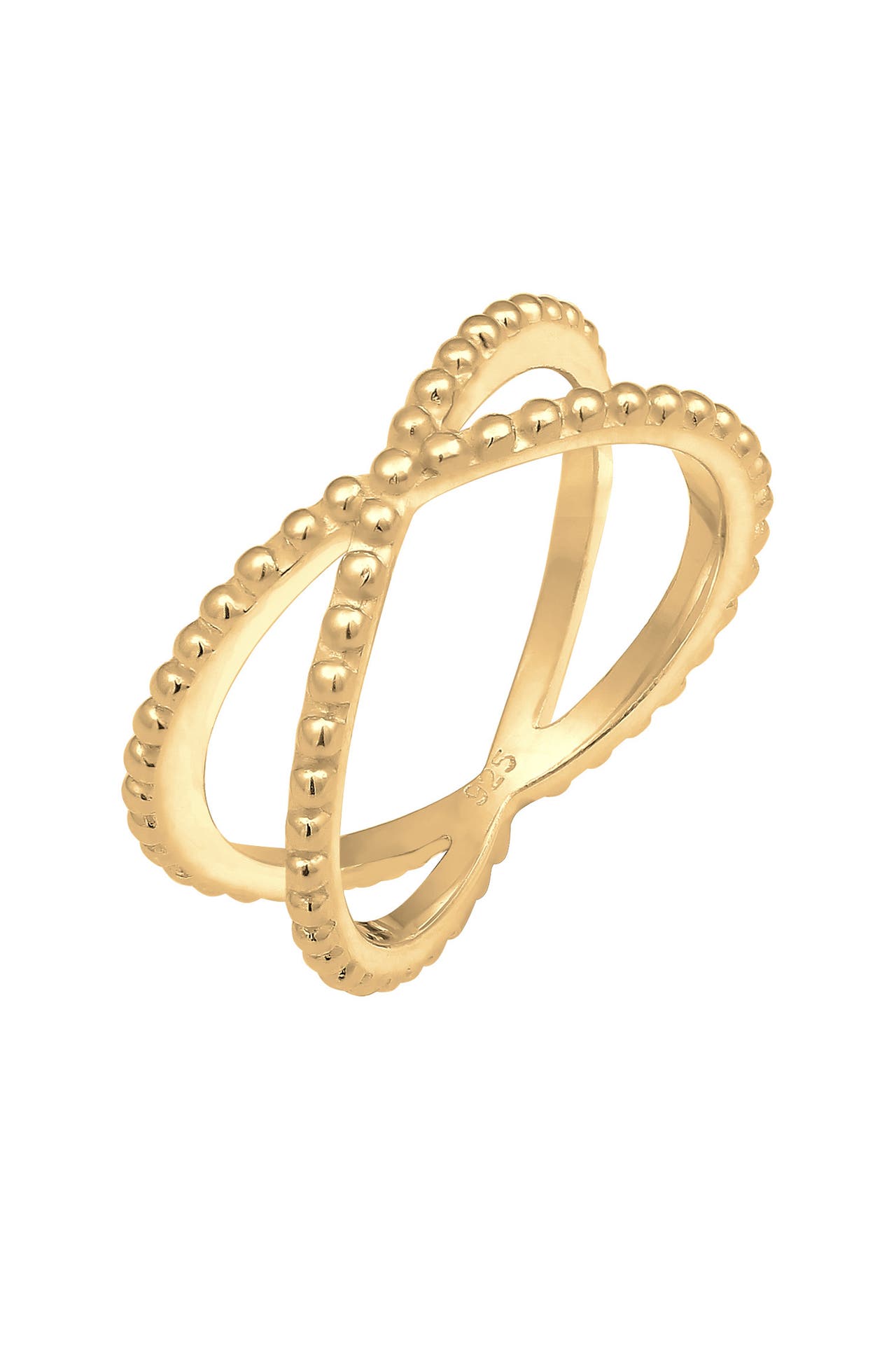 ELLI Ring Wickelring Criss Cross Kugel 25 Silber Gold, Bild 1