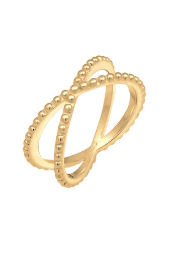 ELLI Ring Wickelring Criss Cross Kugel 25 Silber Gold