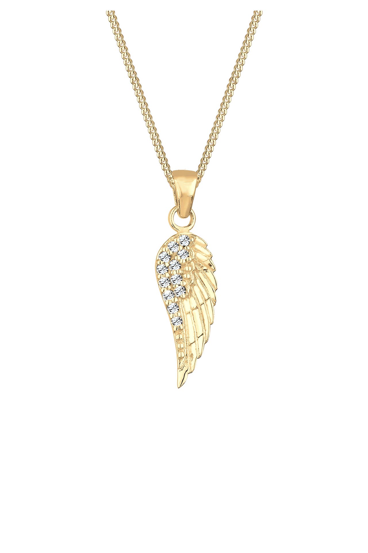 ELLI Kette Flügel Anhänger 925 Silber, mit Kristallen von Swarovski® Gold, Bild 1