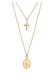 Kette Layer Kreuz Marienbild 925 Sterling Silber Gold