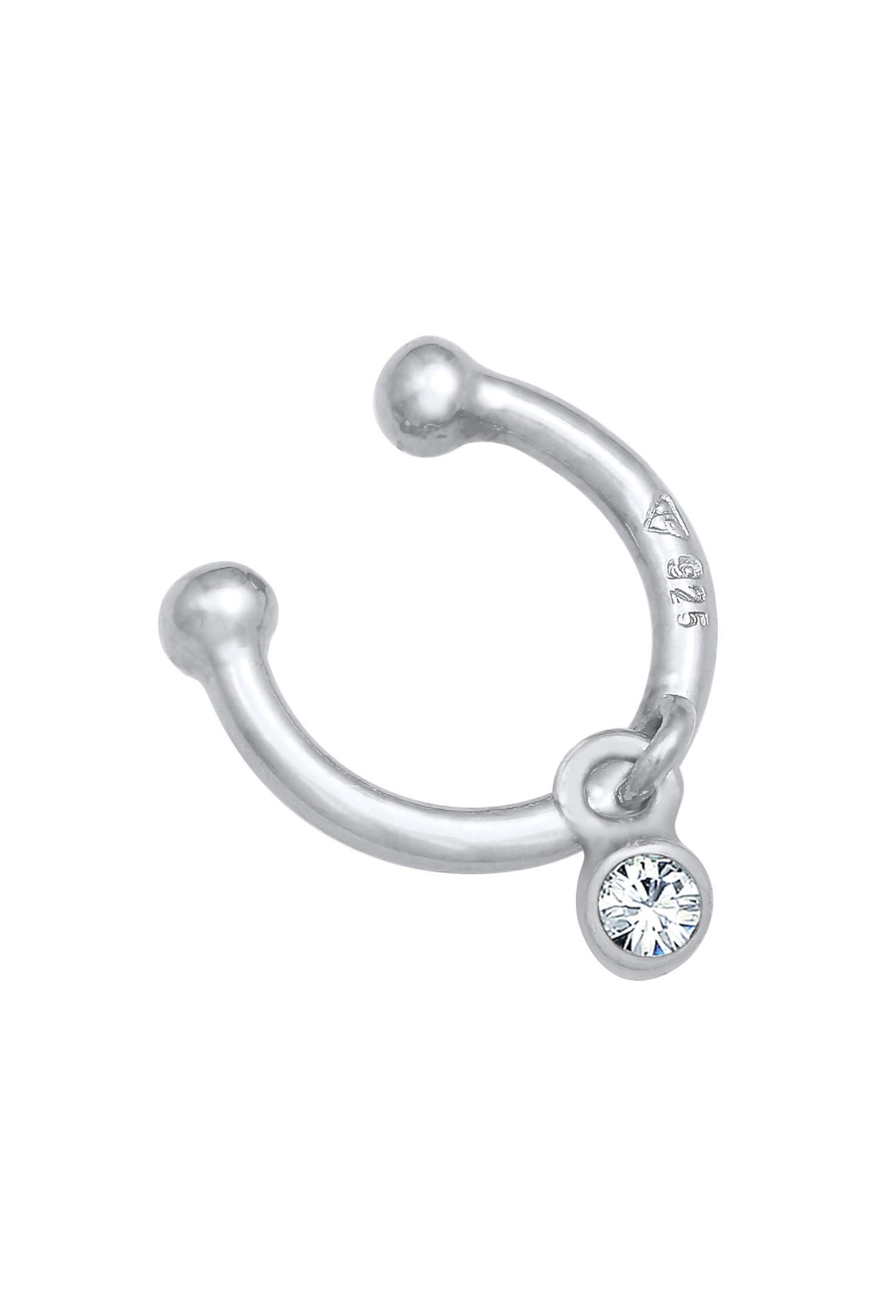 ELLI Ohrringe Earcuff Kugel Elegant 925 Silber, mit Kristallen von Swarovski® Silber, Bild 1