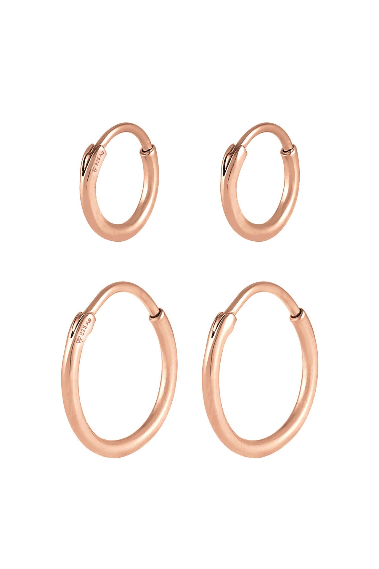 ELLI Ohrringe Creolen 2er Set 925 Sterling Silber Rosegold, Bild 1